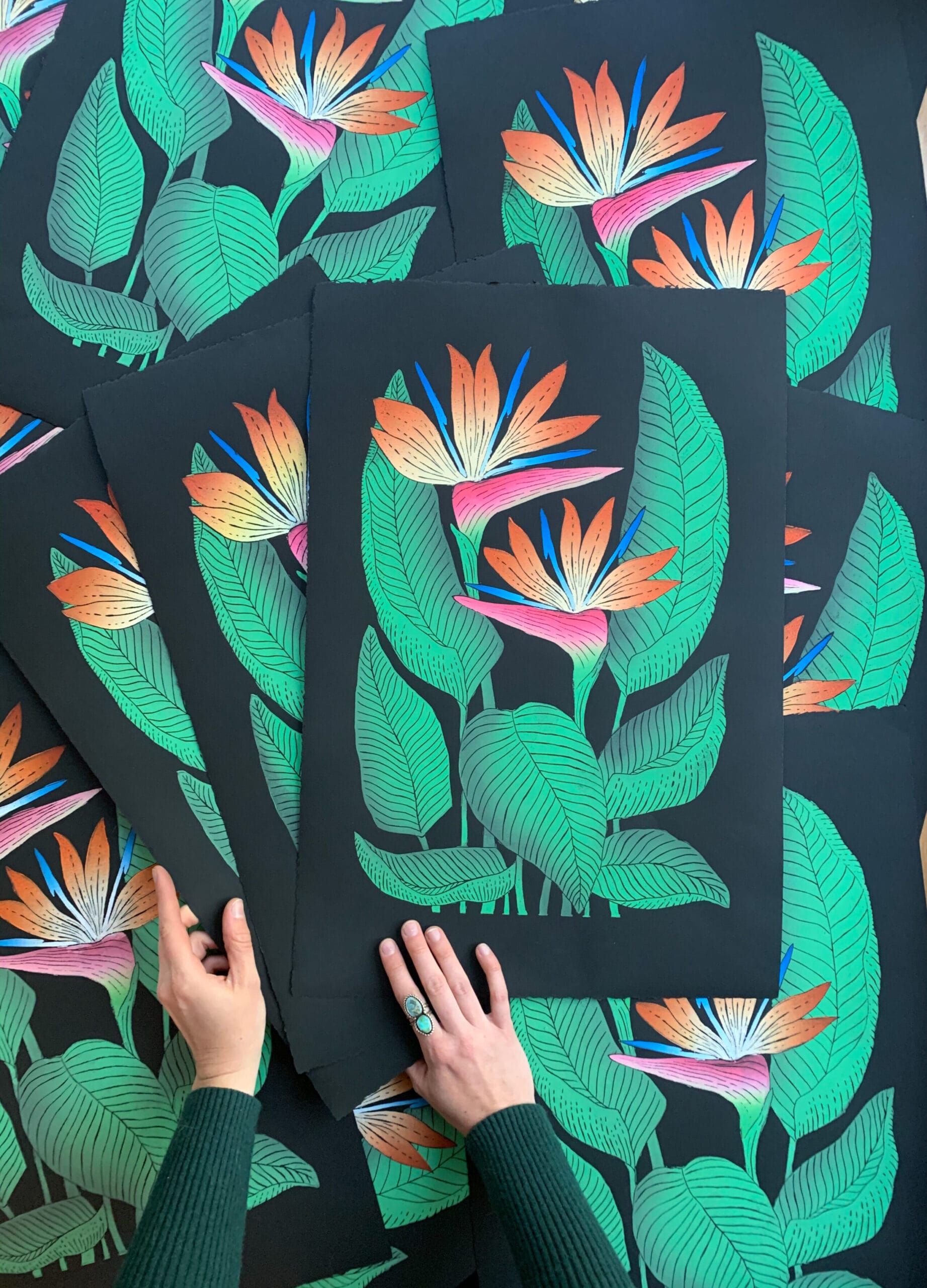Tropical Flowers and Prickly Cacti Leap from Lili Arnold’s Vibrant Block Prints — Colossal