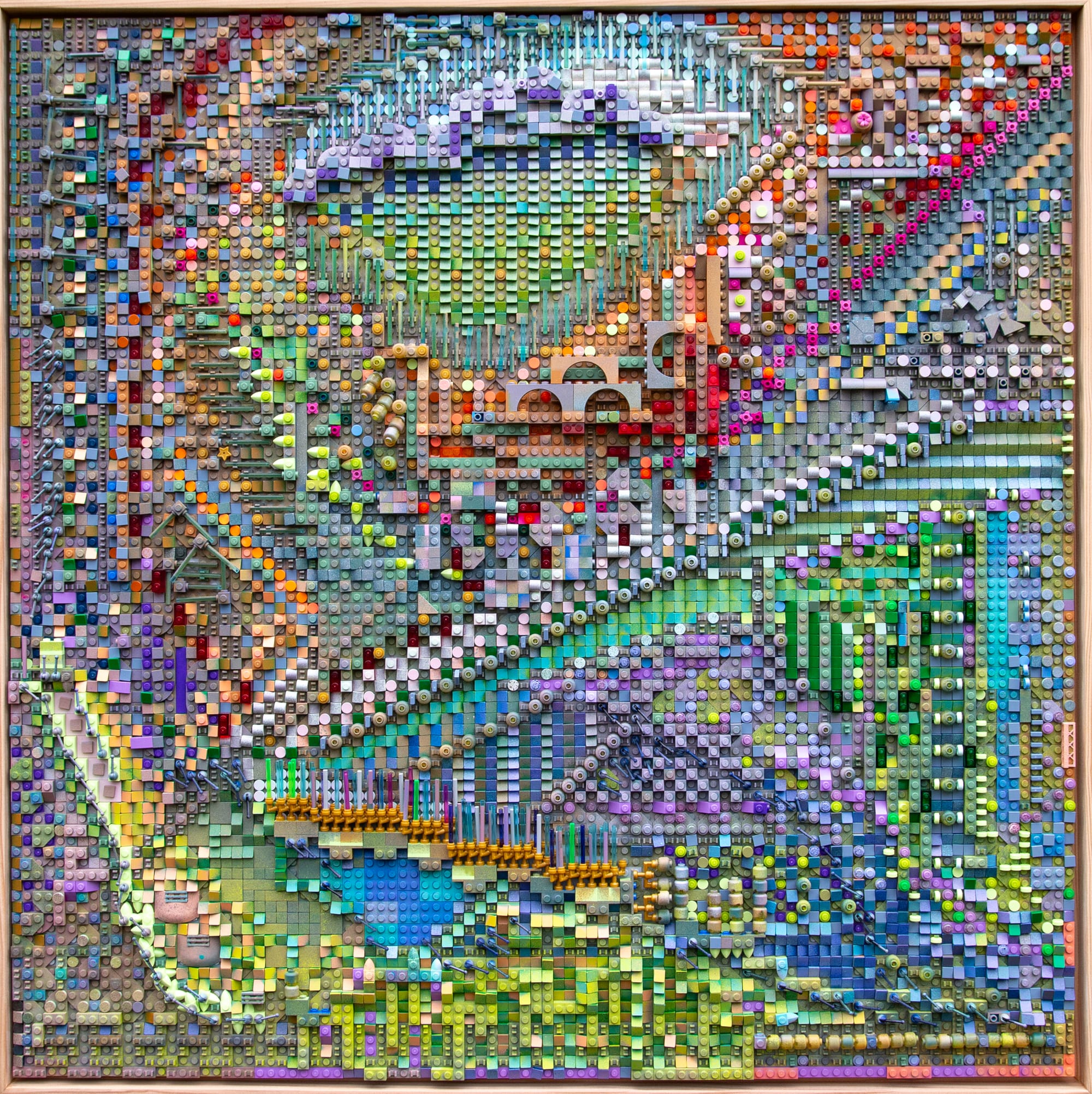 Through LEGO Compositions, Katherine Duclos Grounds Chaos in Color — Colossal