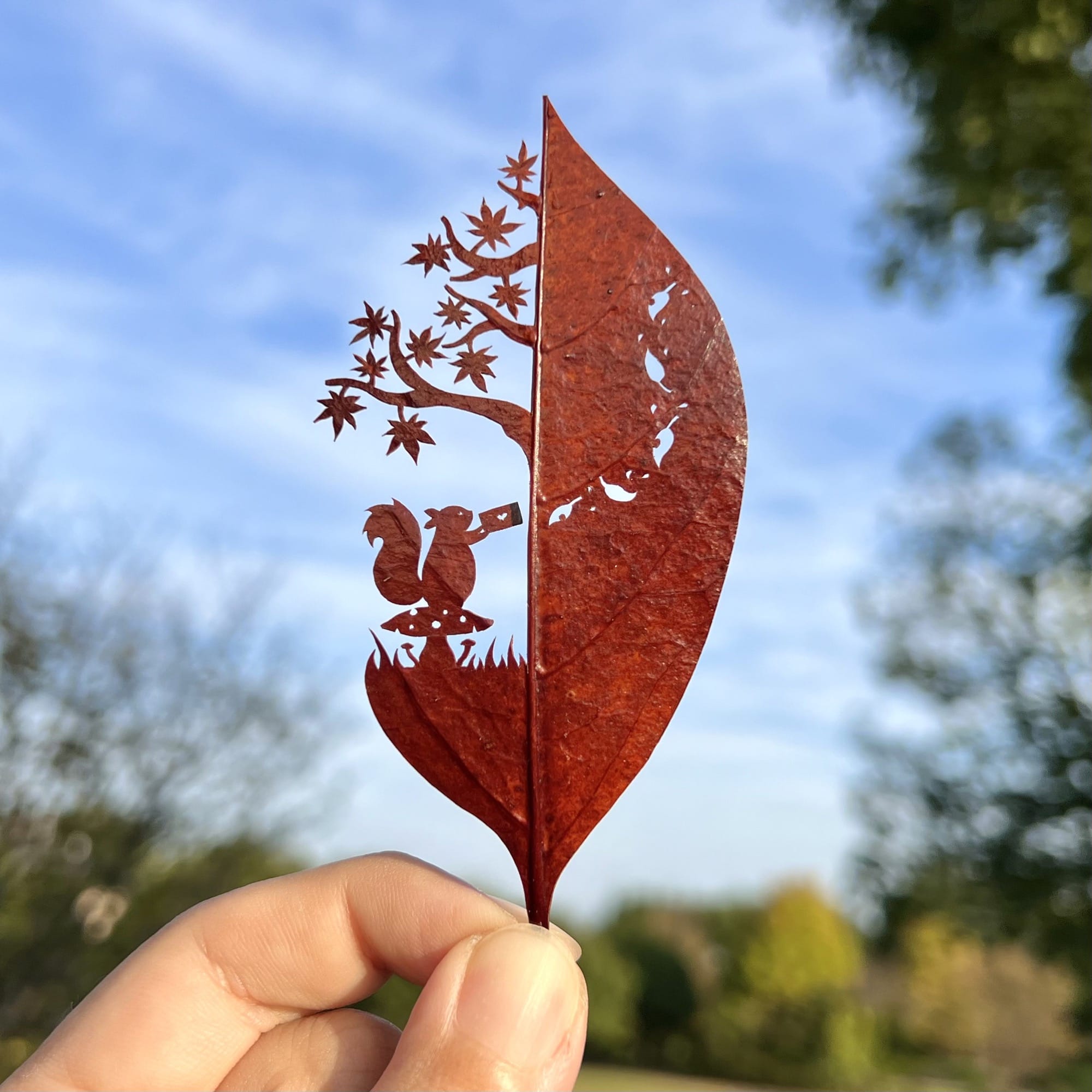 With Remarkable Precision, Lito Cuts Playful Compositions from Single Leaves — Colossal